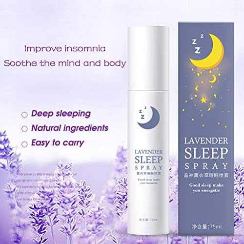 Spray de lavanda para dormir profundo Calm Deep Sleep Mist Spray de almohada Aceites esenciales de lavanda Terapia para el insomnio Ayuda para dormir Spray de almohada Alivio del estrés y sueño