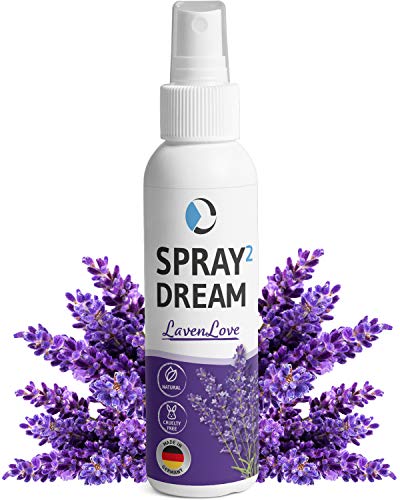 SPRAY2DREAM Lavenlove Spray para conciliar el sueño | Spray para dormir con aceite esencial de lavanda | Aromaterapia para relajarse | Pulverizador para la almohada - 100ml