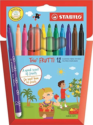 Stabilo Trio Frutti - Estuche de rotuladores de punta mediana, tinta perfumada - colores variados, color colores variados Etui de 12