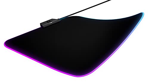 SteelSeries QcK Prism - Alfombrilla de ratón para juegos - Iluminación RGB de 2 zonas - Iluminación de eventos en tiempo real - Optimizada para sensores de juego - Tamaño M (320mm x 270mm x 2mm)