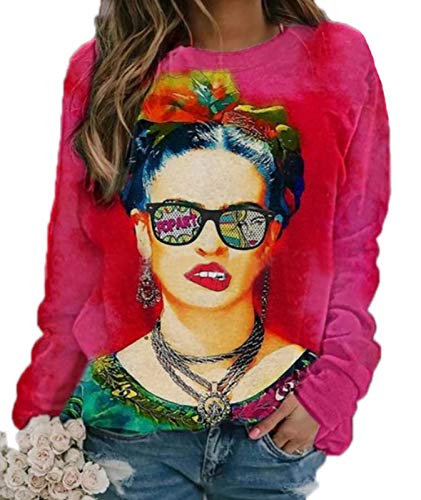 Sudadera de Pintura al óleo para Mujer, Estampado gráfico, Manga Larga, Cuello Redondo, Divertidas Camisetas S-XXXL