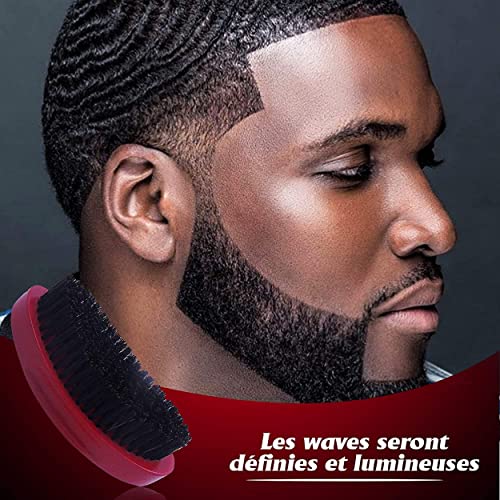 SUNSET – Cepillo Wawes (180,360,540,720) y Barba/Cepillos Waves Para Hombres Pelo Duro (Afro, Rizado, Liso y Rizado) y para barba/Cepillo de pelo de jabalí natural reforzado con nylon