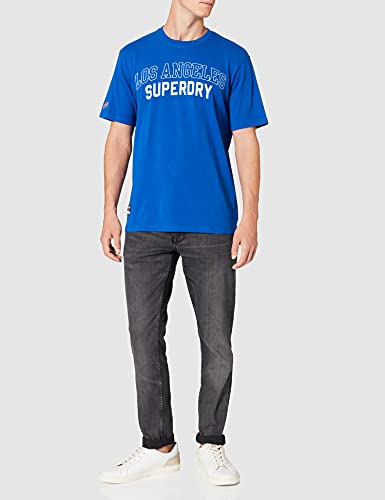 Superdry City College Graphic tee Camiseta, Mazarine Blue, L para Hombre