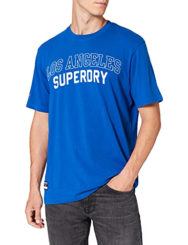 Superdry City College Graphic tee Camiseta, Mazarine Blue, L para Hombre