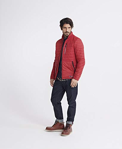 Superdry Packaway Non_Hooded Fuji Chaqueta, Rojo (Dark Red 32i), M para Hombre