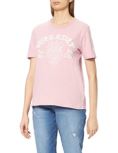 Superdry Pride IN Craft tee Camiseta, Soft Pink Marl, L para Mujer