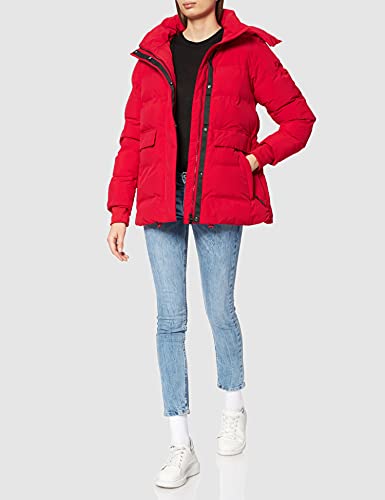 Superdry Train Boxy Puffer Chaqueta, Tango Red, XS para Mujer