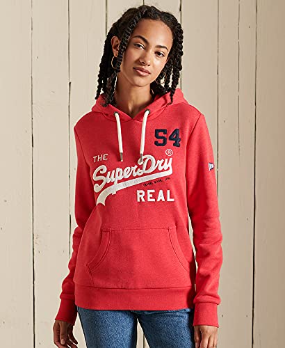 Superdry VL Source Hood Sudadera con Capucha, Papaya Red Marl, M para Mujer