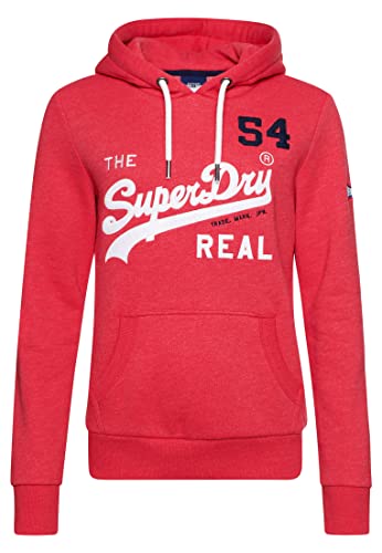 Superdry VL Source Hood Sudadera con Capucha, Papaya Red Marl, M para Mujer