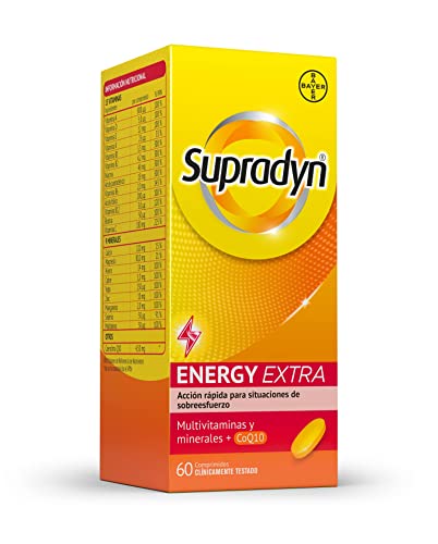 Supradyn Energy Extra Multivitaminas para Deportistas con Vitaminas, Minerales y Coenzima Q10, Ayuda a Activar y Mantener tu Energía y Vitalidad en Situaciones de Mayor Desgaste, 60 Comprimidos