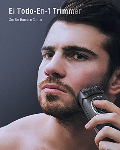 SUPRENT Recortador de barba ajustable, recortador de barba todo en uno para hombres con batería de iones de litio, carga rápida, uso duradero, 19 longitudes precisas incorporadas, carga USB.