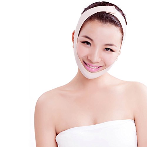 SUPVOX Adelgazante facial vendajes de cara mascarilla para adelgazar papada reductor y antiarrugas formando contorno facial de V-line (M)