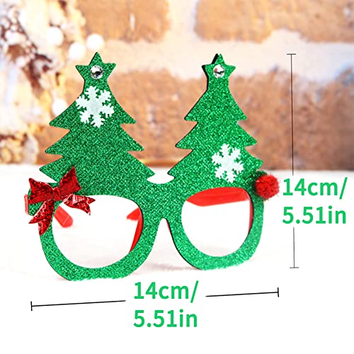 Syijupo Feliz Navidad Fiesta Gafas Marcos Decoración navideña Novedad Disfraz Disfraces Gafas para niños y Adultos(Un Juego de Diez)