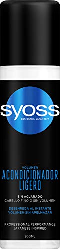 Syoss - Acondicionador En Spray Volumen, 200 ml, Para cabello fino o sin volumen, pack de 2