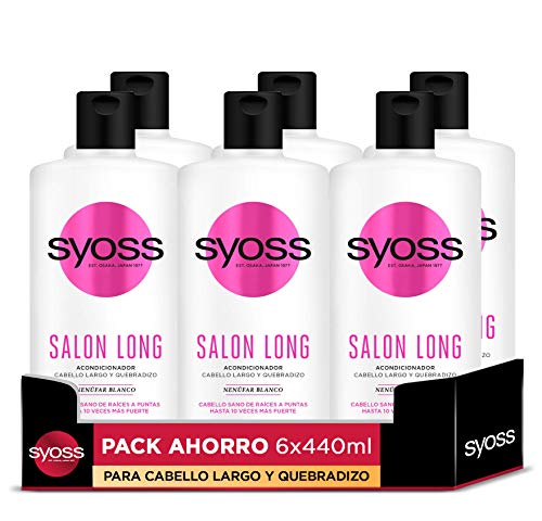 Syoss - Acondicionador para pelo largo y quebradizo - Salon Long - 6uds de 440Ml (2.640ml) – Cabello sano de raíces a puntas - Cabello como recién salido de la peluquería