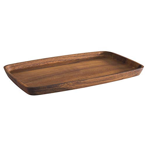 Tabla de servicio APS, tabla de madera de acacia aceitada, bandeja de madera, tabla de madera de servicio, marrón, 18 x 30 cm, 2 cm de altura