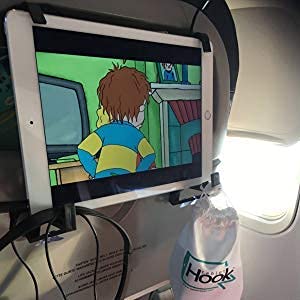 TabletHookz, Montaje de Gancho para teléfono y Tableta le Permite Ver el iPad en el avión, el Tren, Ver su iPad en el Coche con Manos Libres. Ideal para Viajar con el iPad, Tableta, niños.