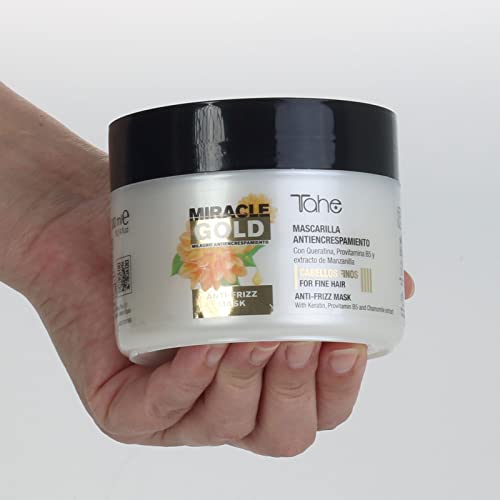 Tahe Miracle Gold Mascarilla Antiencrespamiento para Cabellos Finos, 300 ml