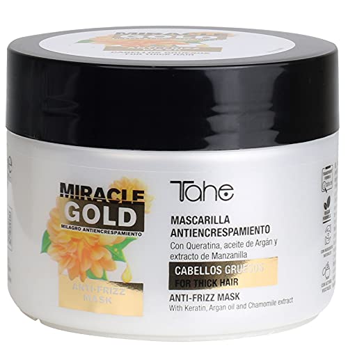 Tahe Miracle Gold Mascarilla Antiencrespamiento para Cabellos Gruesos, 300 ml