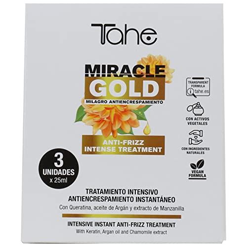 Tahe Miracle Gold Tratamiento Intensivo Antiencrespamiento Instantáneo, 3 x 25 ml