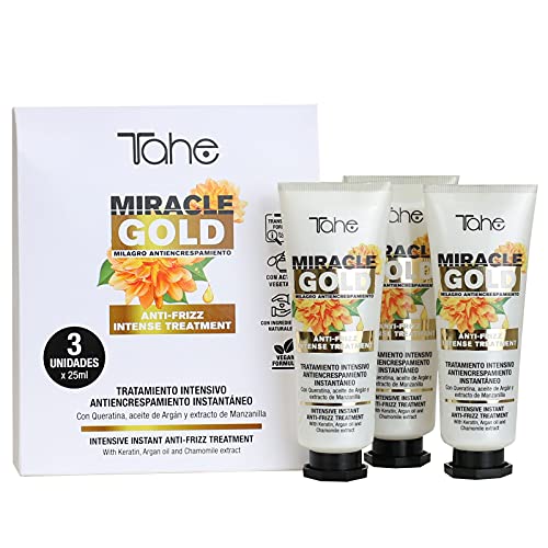 Tahe Miracle Gold Tratamiento Intensivo Antiencrespamiento Instantáneo, 3 x 25 ml