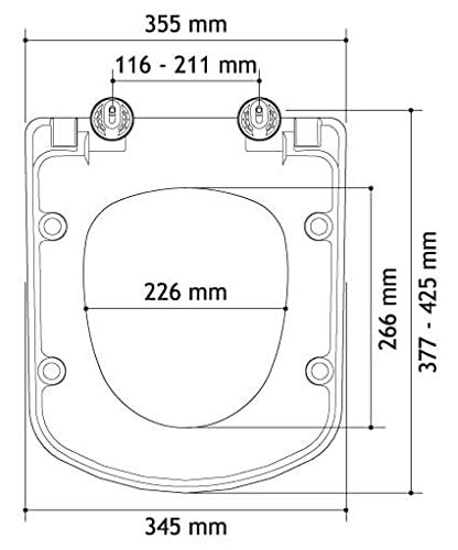 Tapa y asiento de inodoro con caida amortiguada - Compatible con Dama Senso y Compac Roca