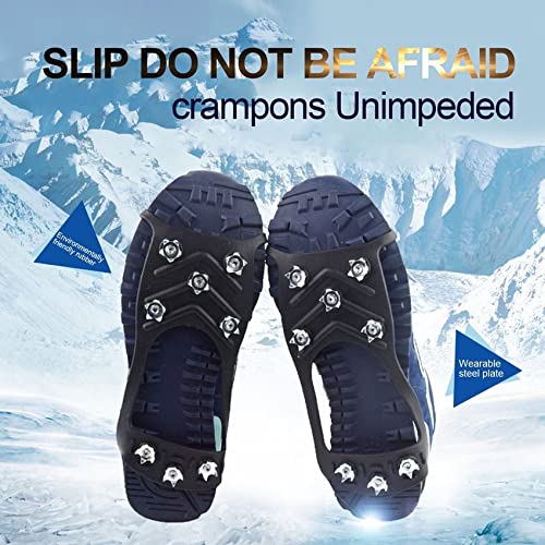 Tatoonly 8-Stud Universal Snow Shoe Spikes Grips Cleats Outdoor Ice Crampon Herramienta antideslizante Zapatos Cubierta para escalada de invierno Camping