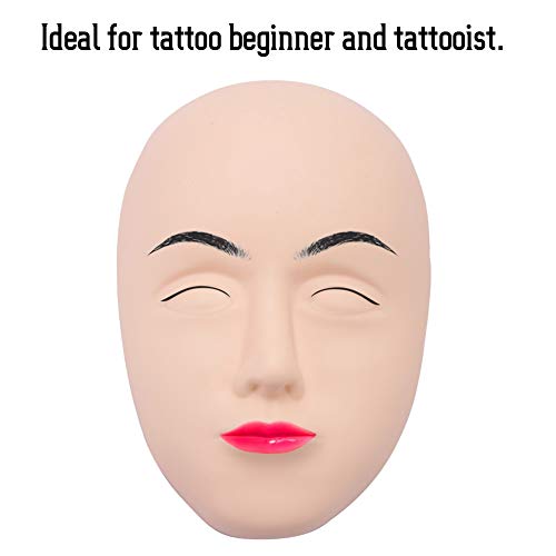 Tattoo Practice Skin, Silicona 5D Stereo Maquillaje semipermanente Microblading Eyebrow Lip Tattoo Training Skin para práctica de principiantes, simulación de la piel del rostro humano
