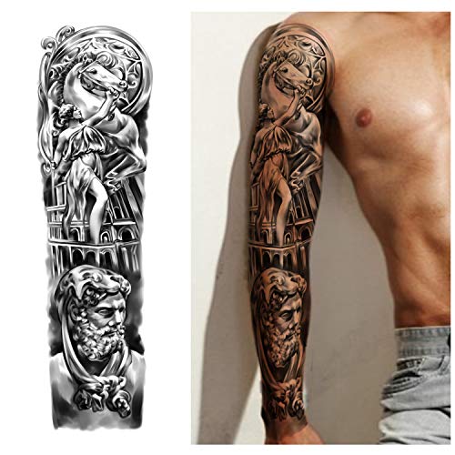 Tatuajes Temporales a Prueba de agua de brazo Completo 8 Hojas y Tatuajes Falsos de medio brazo 8 Hojas, Pegatinas de Tatuaje Extragrandes para hombres y mujeres o Adultos (58 x 18 cm)