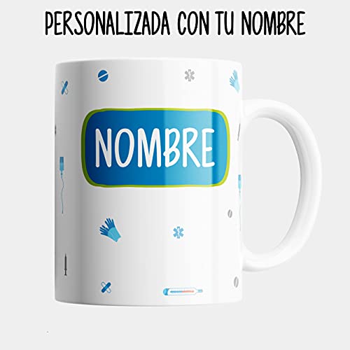 Taza Auxiliar Enfermeria Hombre Personalizada con Nombre | Taza Personalizada Auxiliar Enfermeria con Nombre | Taza Cafe Auxiliar Enfermeria Personalizada | Taza Frase Bonita Regalo Original