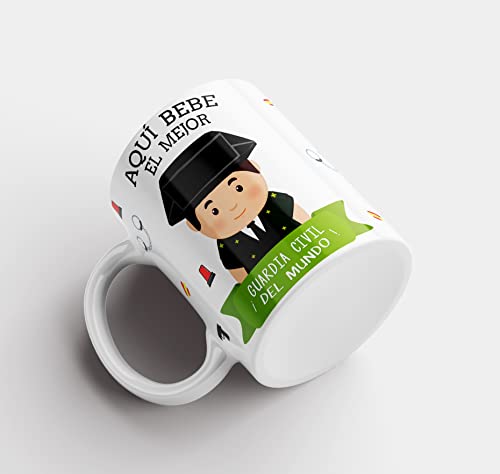 Taza Guardia Civil Hombre Original Personalizada con Nombre | Mejor del Mundo Taza Profesiones de Cafe Desayuno para Regalar (Guardia Civil Hombre)