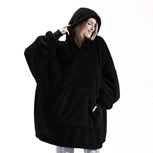 TBSCWYF Manta con Capucha Grande Sudadera Gigante Cálido Sherpa con Bolsillos Super Dalian Sudadera Cómodo Manta de Forro Polar Suave Mujer Hombres Hoodie Manta Mujer De Sudadera con Capucha