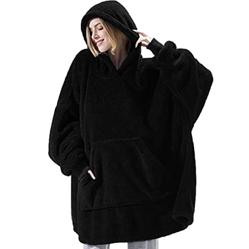 TBSCWYF Manta con Capucha Grande Sudadera Gigante Cálido Sherpa con Bolsillos Super Dalian Sudadera Cómodo Manta de Forro Polar Suave Mujer Hombres Hoodie Manta Mujer De Sudadera con Capucha