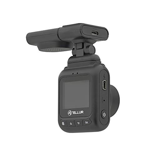 TELLUR Dash Patrol DC2 Cámara para automóvil, GPS, FullHD 1080P, G-Sensor detecta el Impacto y Comienza a Grabar, Función de Monitor de estacionamiento, Negro