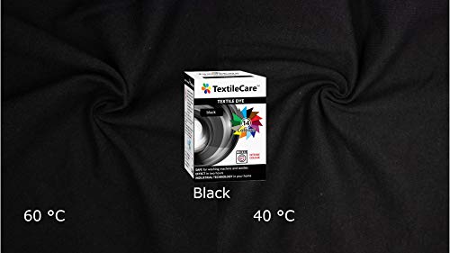 TextileCare Tinte para ropa y textil, color negro, 350 g de tinte para ropa de 600 g, 14 colores (negro)