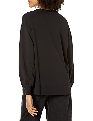 The Drop Kiko Suéter oversize con cuello redondo para Mujer, Negro, XL