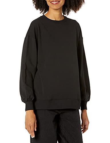 The Drop Kiko Suéter oversize con cuello redondo para Mujer, Negro, XL