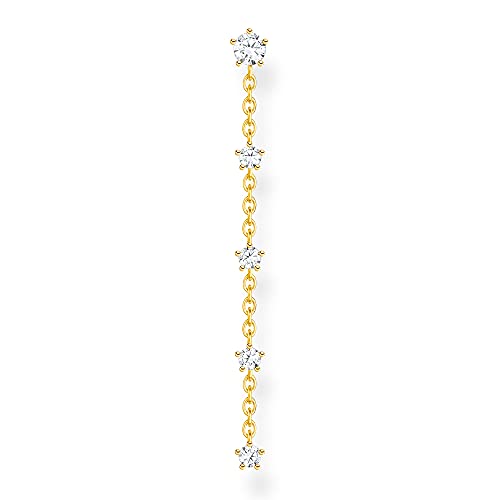 Thomas Sabo Pendientes individuales para mujer, estilo vintage con piedras blancas, plata de ley 925, chapado en oro amarillo 750 con circonitas, H2194-414-14