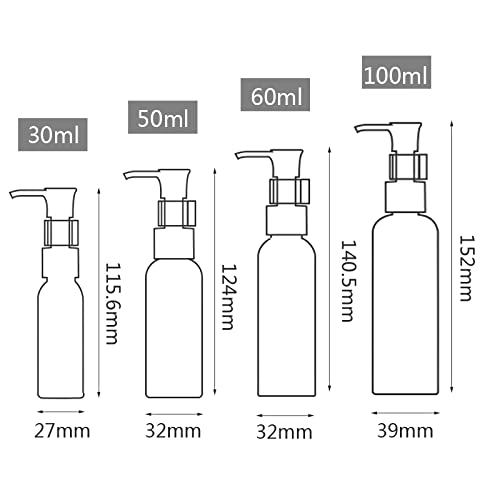 TIANZD 24 Piezas 100ml Azul Plástico Botellas de Dispensadores de Loción y de Jabón con Bomba Blanco, Dosificador Vacías Envase Cosmético para Emulsión Gel de Ducha Viaje con Embudo