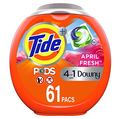 Tide Pods He Turbo lavandería detergente paquetes, primavera Prado, 81 ct, 1