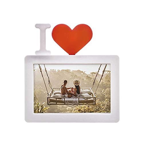 TIENDA EURASIA® Marcos de Fotos - Marco de Fotos Multiple - Diseño Enamorados San Valentin - Marco de Plastico para Fotos de Tamaño 10 x 15 cm - Color Blanco (Love)