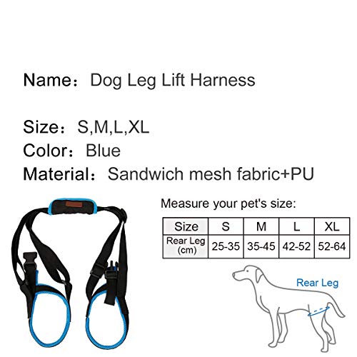 Tineer Dog Lift Arnés para piernas traseras Soporte para Mascotas Arnés Cabestrillo Trasero Ayuda Piernas débiles Levántate Soporte Arnés de Equilibrio para Artritis Rehabilitación Perros (L)