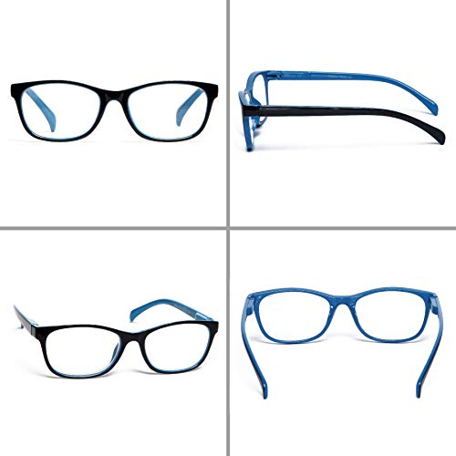 TISHUI Pack de 4 Gafas de Lectura 1.0 Gafas para Presbicia Hombres Mujeres,Plaza masculina y femenina con bisagras de muelle