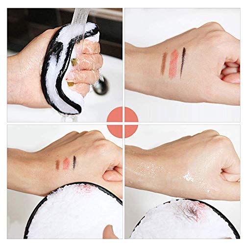 Toalla Desmaquillante Facial Microfibra Lavable/Reutilizable Maquillaje de Limpieza Facial Almohadillas de Felpa, Remover Paño Desmaquillante, Discos Desmaquillantes de Viaje