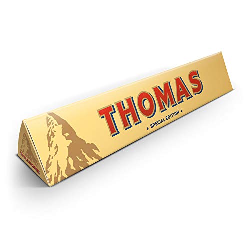 Toblerone personalizado con Nombre - Barra de Toblerone leche y chocolate, miel, almendras y turrón personalizado con Nombre o Texto (M - 200 gramos)