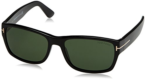 Tom Ford FT0445 01N 56 Monturas de Gafas, Negro (Negro LucidoVerde), 56.0 para Hombre