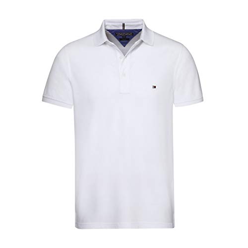 Tommy Hilfiger Core Tommy Slim Polo, Blanco (Bright White 100), X-Large para Hombre