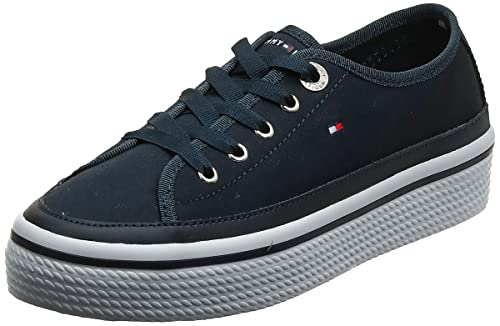 Tommy Hilfiger Corporate Flatform Sneaker, Zapatillas Mujer, Azul (Midnight 403), 36 EU