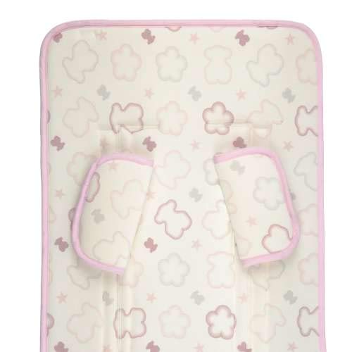 TOUS BABY - Funda cochecito paseo universal para tu Bebé. Estampado flores y osos. Color Rosa.