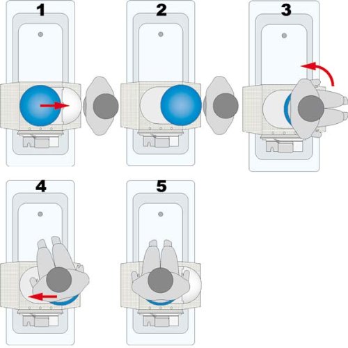 TRANS Soporte giratorio y de traducción para elevador de bañera, color azul